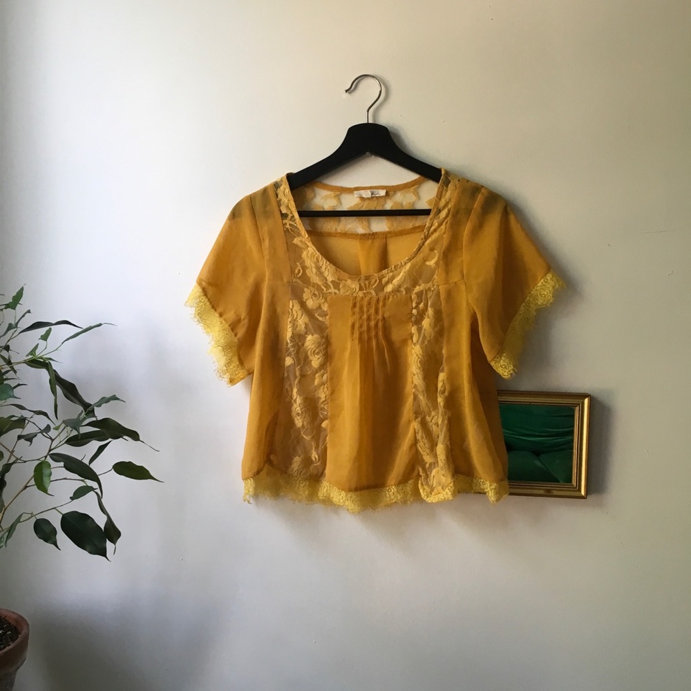 Mustard Sheer Top
